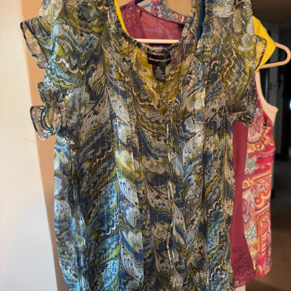 Spenser Jeremy Blue Ruffled Blouse